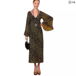 RIXO Floral Long Sleeve Maxi Dress